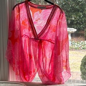Trina Turk Pink and orange  Sheer Kimono